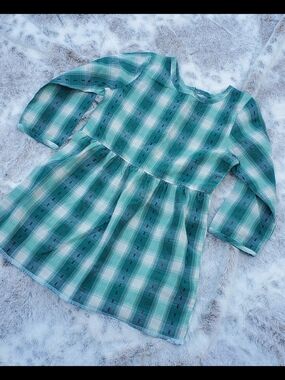 2T Wrangler Green & White Plaid Toddler Dress